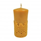 Beeswax candle with lace