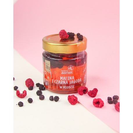 Malina i czarna jagoda w miodzie 250 g