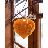 Woskowa zawieszka serce - bałwanek