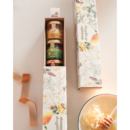 Zestaw w giftowym pudełku  z miodkami