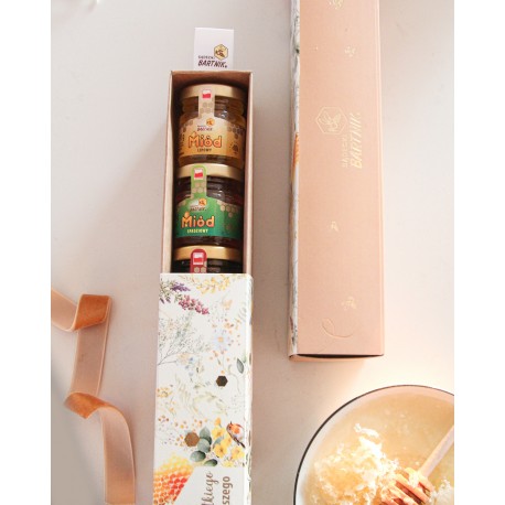 Zestaw w giftowym pudełku  z miodkami