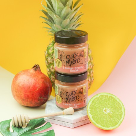 ***Miód z pyłkiem - 230 g, Naturalny pyłek kwiatowy DWA w cenie 1
